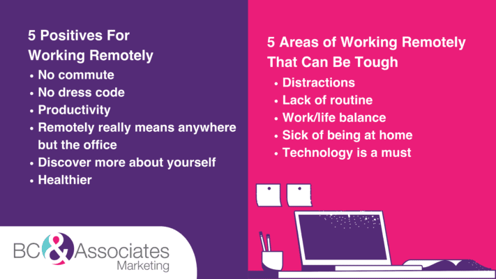 5 Positives For Working Remotely and 5 Areas of Working Remotely That Can Be Tough